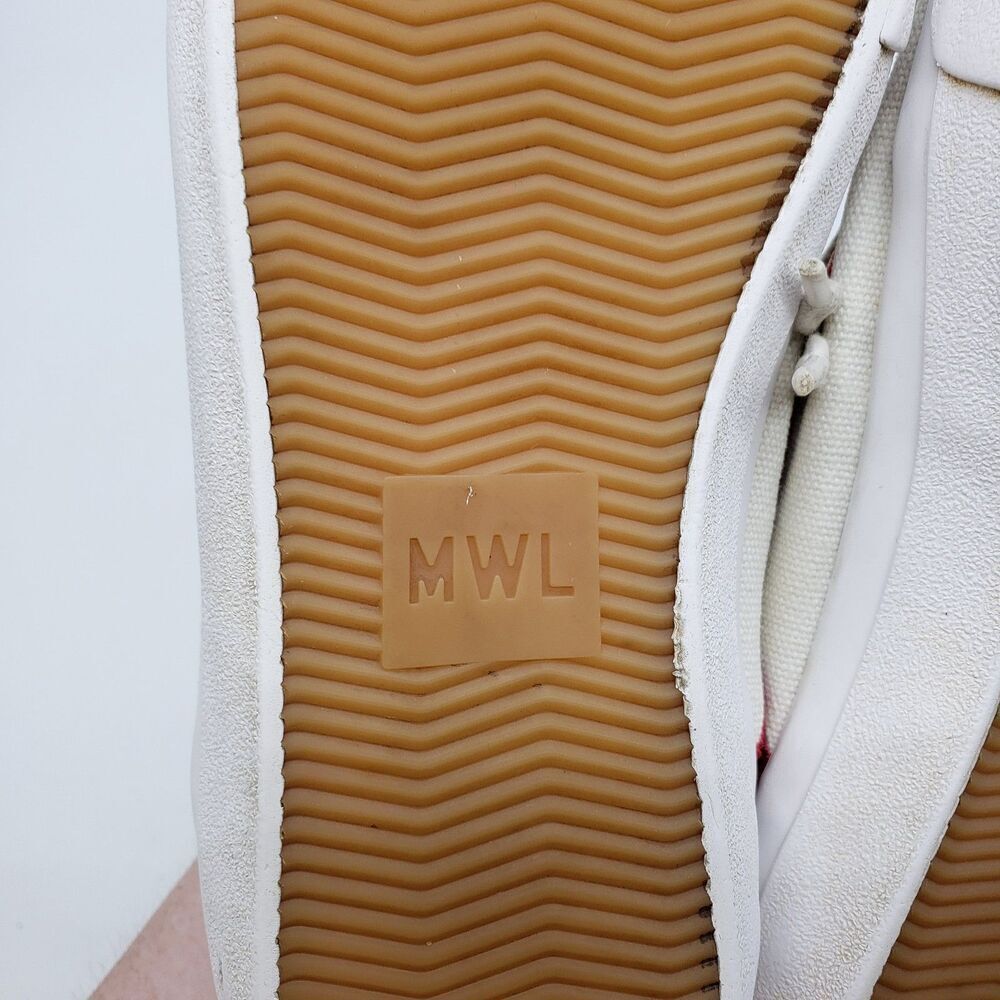 Madewell Shoes Womens Size 7.5 White Canvas Rainbow MWL Low Top Sneakers Casual - Picture 9 of 11